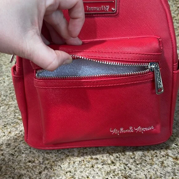 Disney Parks Loungefly Minnie Mouse Sequin Bow Mini Backpack - Picture 5 of 6